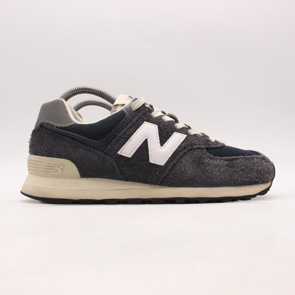 New Balance Shoes - New Balance 574 Men's 6.5 D Women's 8 Suede Navy White Athletic Sneakers U574RH2